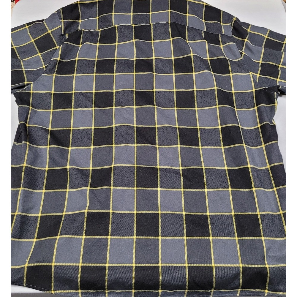 Dixxon Form and Function Flannel Men's 3XL Black Gray Plaid w/ Yellow Stripes - Picture 3 of 10